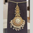 Jewel Addiction Gold Plated Pota Stone And Pearl Maangtikka