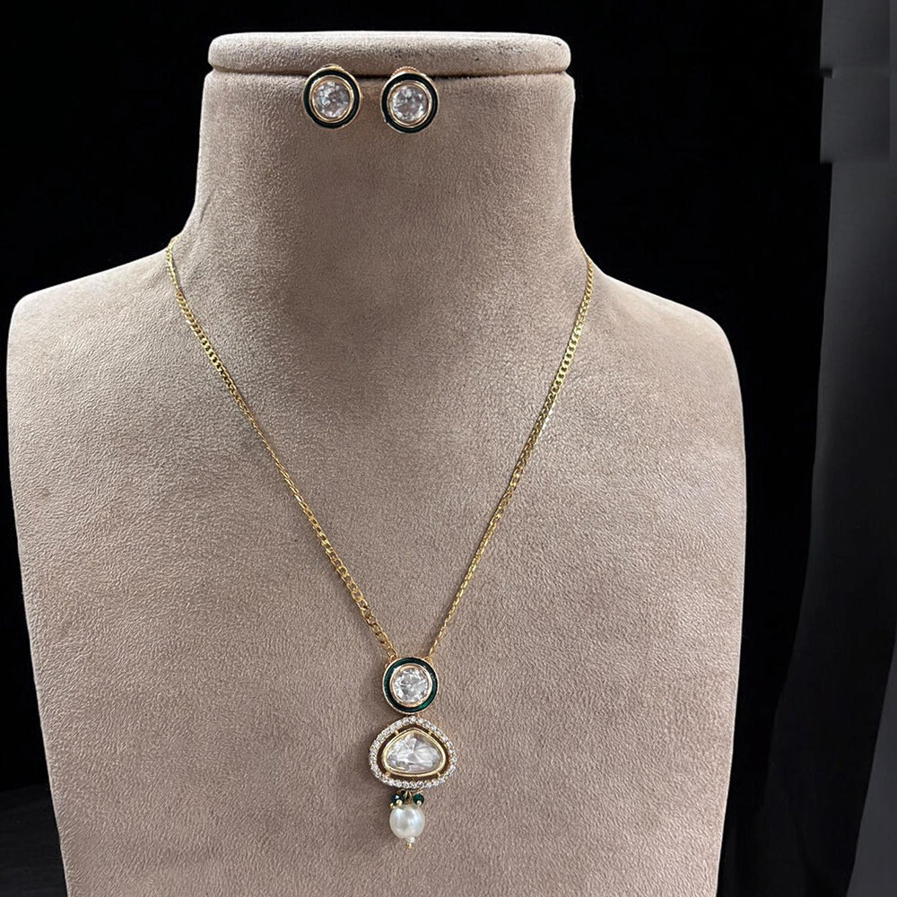 Jewel Addiction Gold Plated Polki Kundan Necklace Set