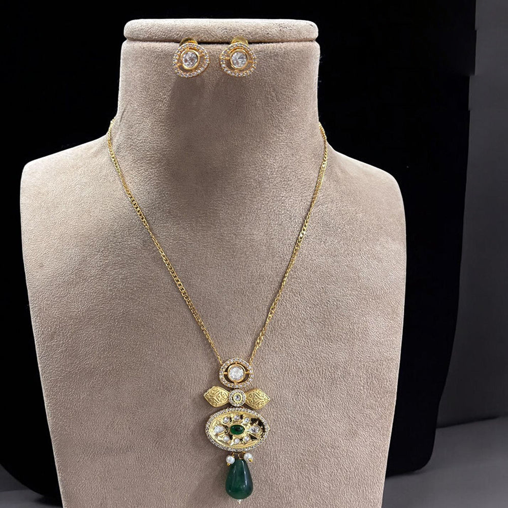 Jewel Addiction Gold Plated Pota Stone Necklace Set