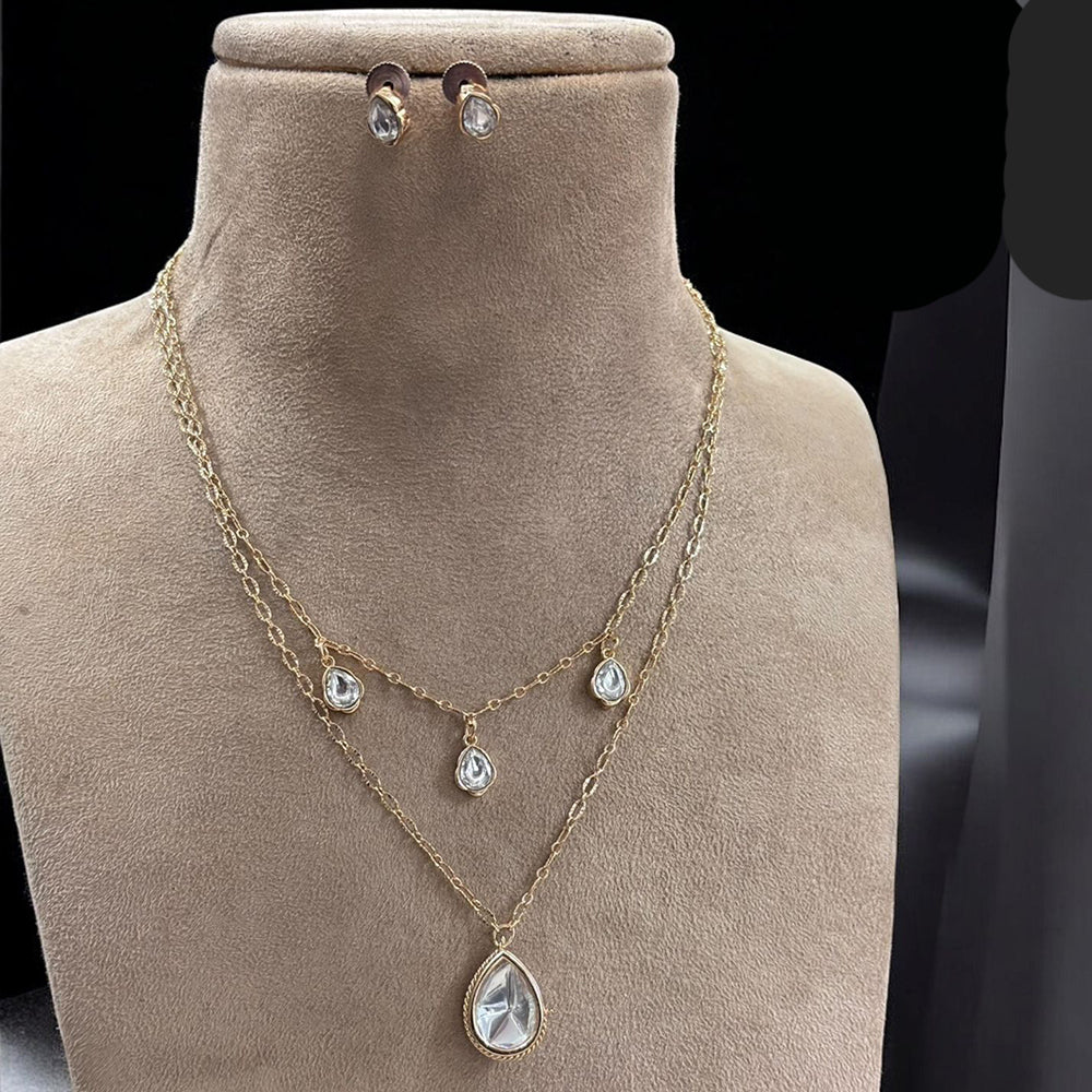 Jewel Addiction Gold Plated Pota Stone Necklace Set