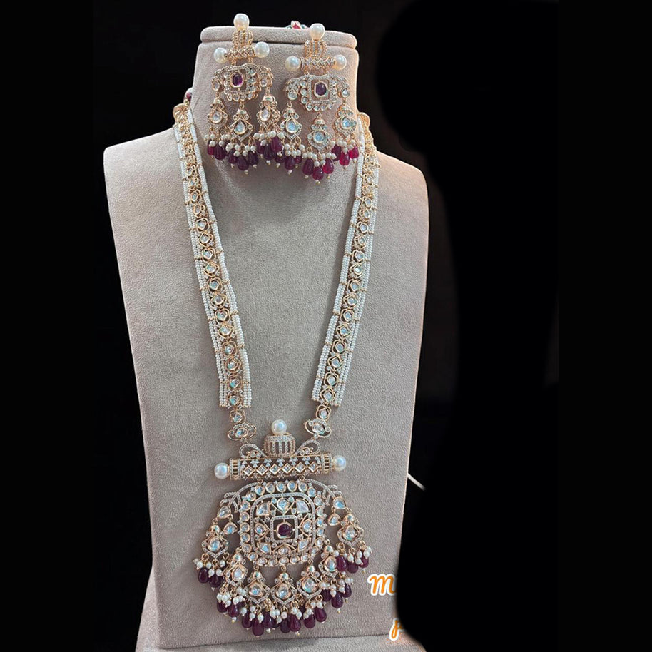 Jewel Addiction Gold Plated Polki Kundan Necklace Set