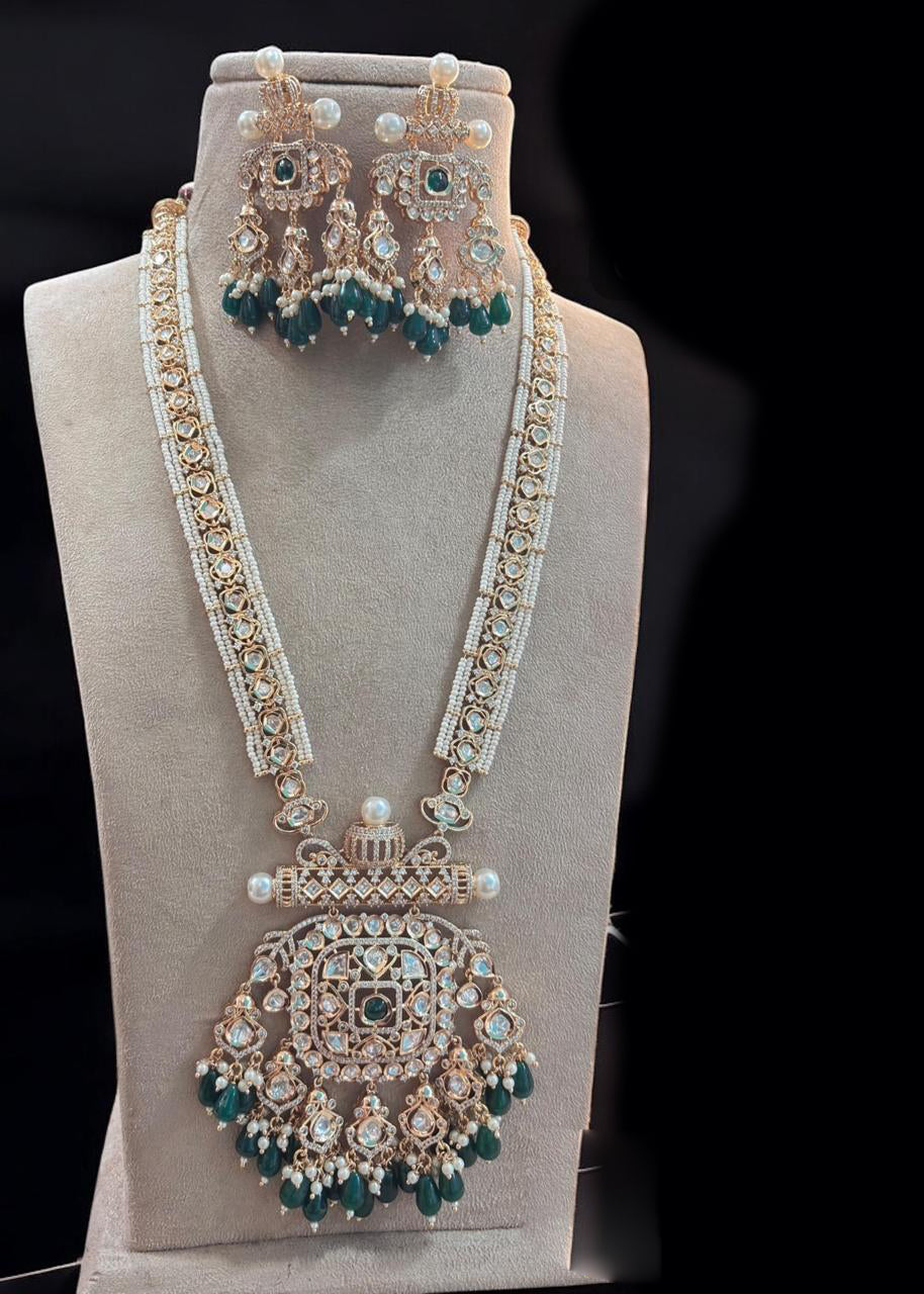 Jewel Addiction Gold Plated Polki Kundan Necklace Set