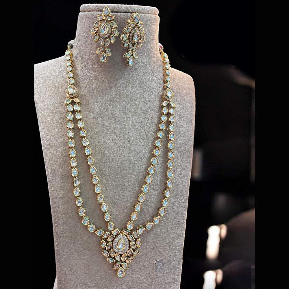 Jewel Addiction Gold Plated Polki Kundan Necklace Set