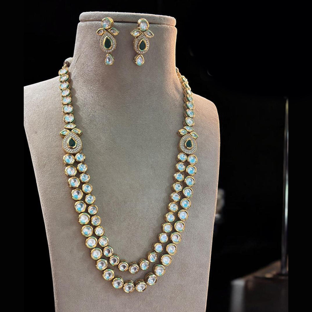 Jewel Addiction Gold Plated Polki Kundan Necklace Set