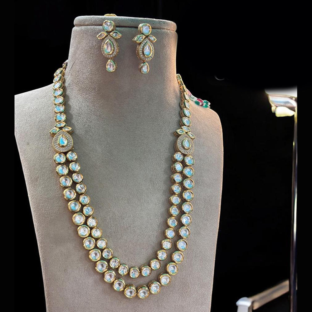Jewel Addiction Gold Plated Polki Kundan Necklace Set
