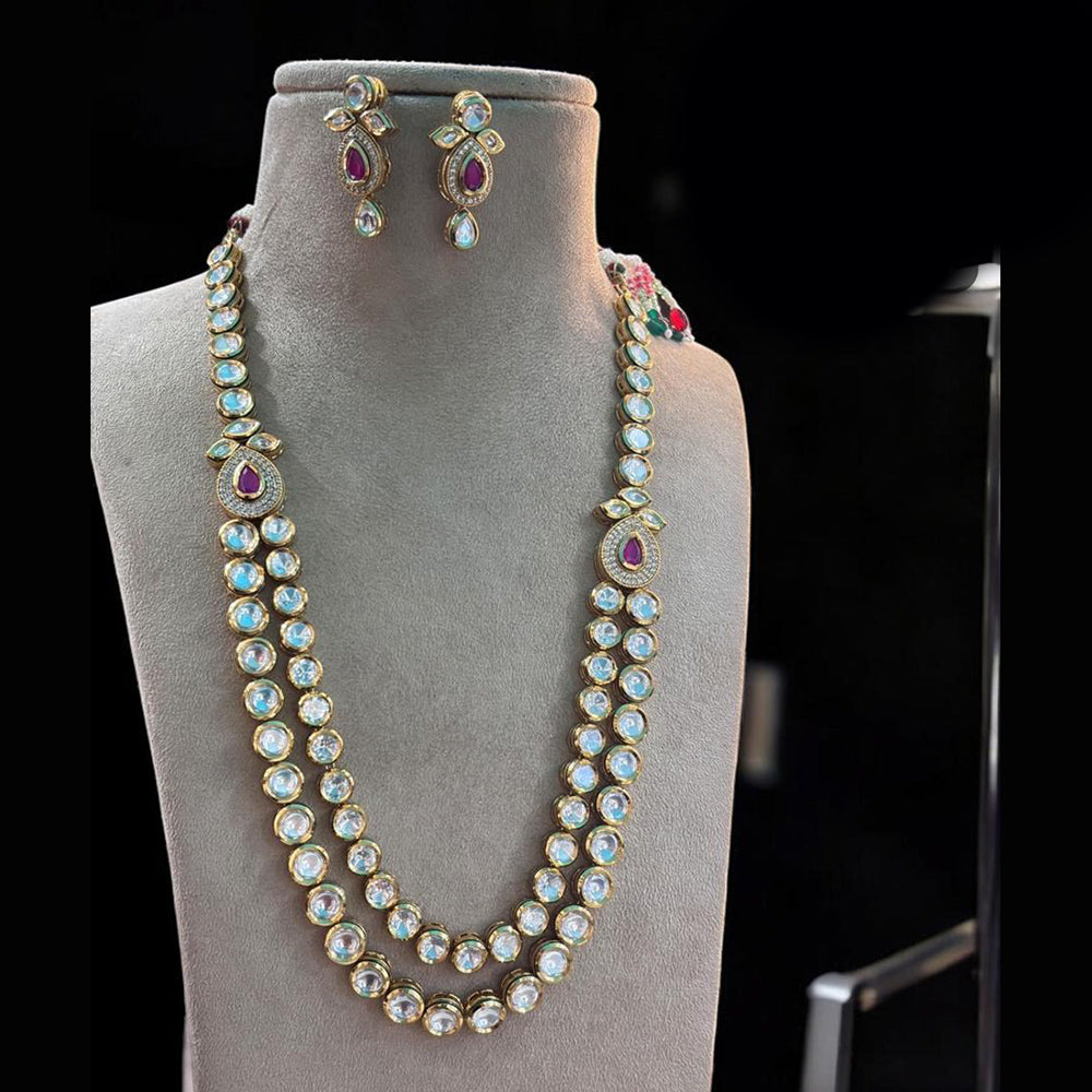 Jewel Addiction Gold Plated Polki Kundan Necklace Set