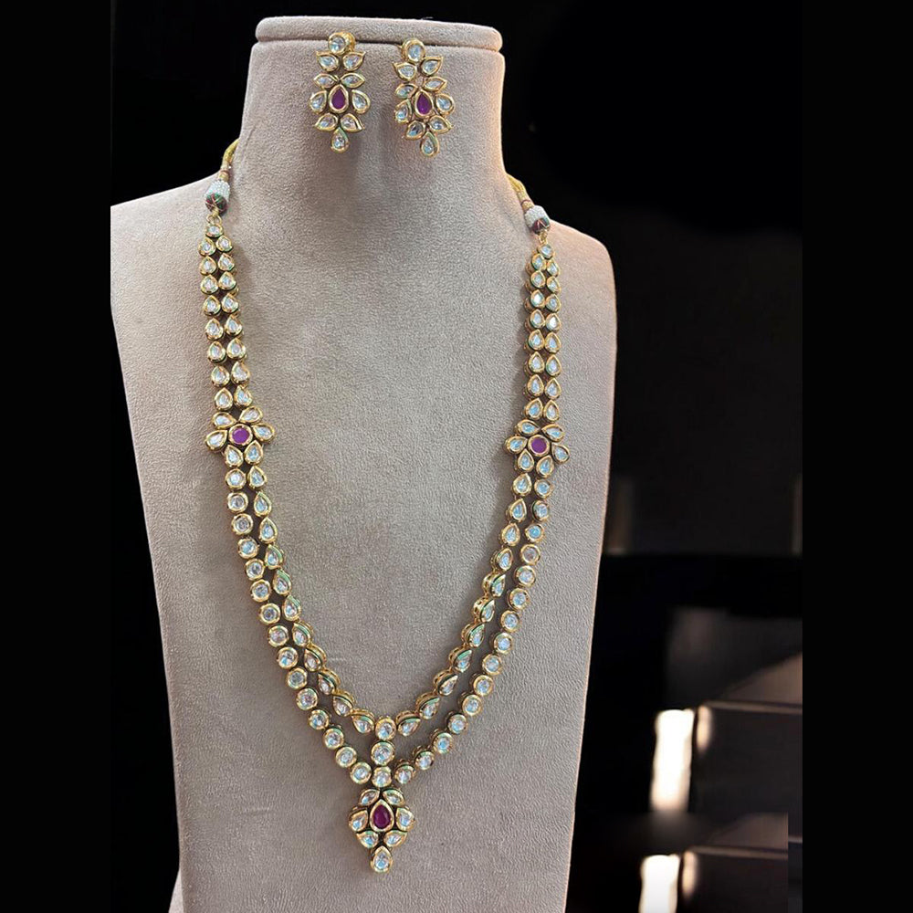 Jewel Addiction Gold Plated Polki Kundan Necklace Set