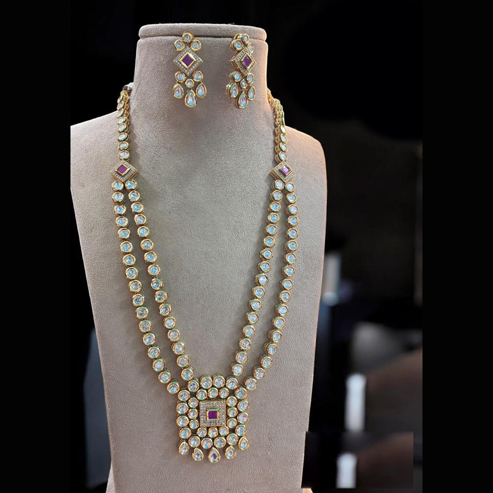 Jewel Addiction Gold Plated Polki Kundan Necklace Set