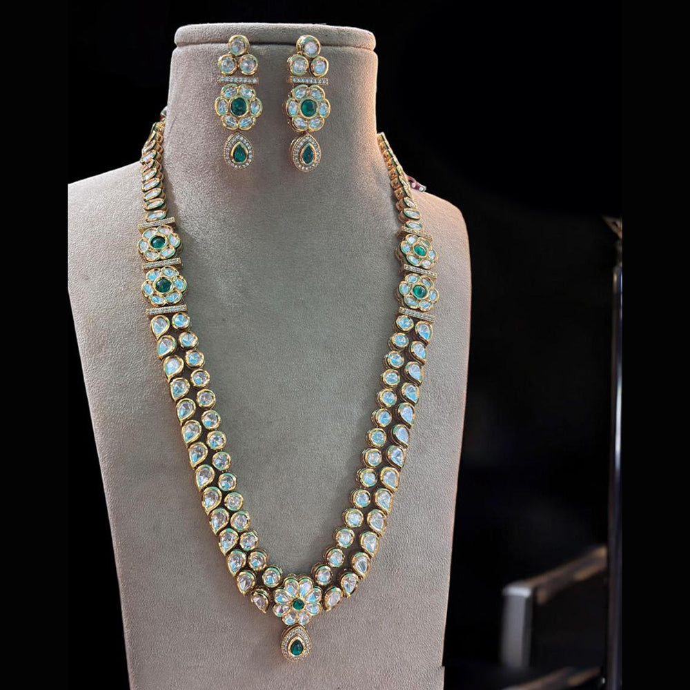 Jewel Addiction Gold Plated Polki Kundan Necklace Set