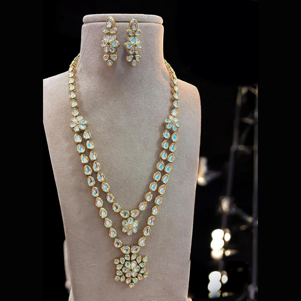 Jewel Addiction Gold Plated Polki Kundan Necklace Set