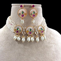 Jewel Addiction Pota Stone Pearl And Beads Choker Necklace Set