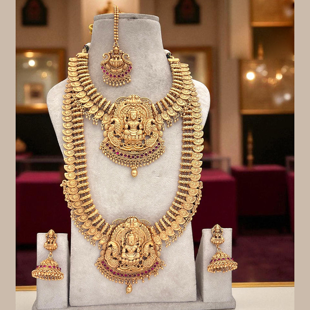 Jewel Addiction Twin Grace Pota Stone And Pearl Temple Double Necklace Set
