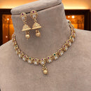 Jewel Addiction Traditional Pota Stone And Pearl Meenakari Choker Necklace Set