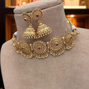Jewel Addiction Traditional Pota Stone And Pearl Choker Necklace Set