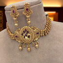 Jewel Addiction Traditional Pota Stone And Pearl Choker Necklace Set