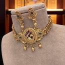 Jewel Addiction Traditional Pota Stone And Pearl Choker Necklace Set