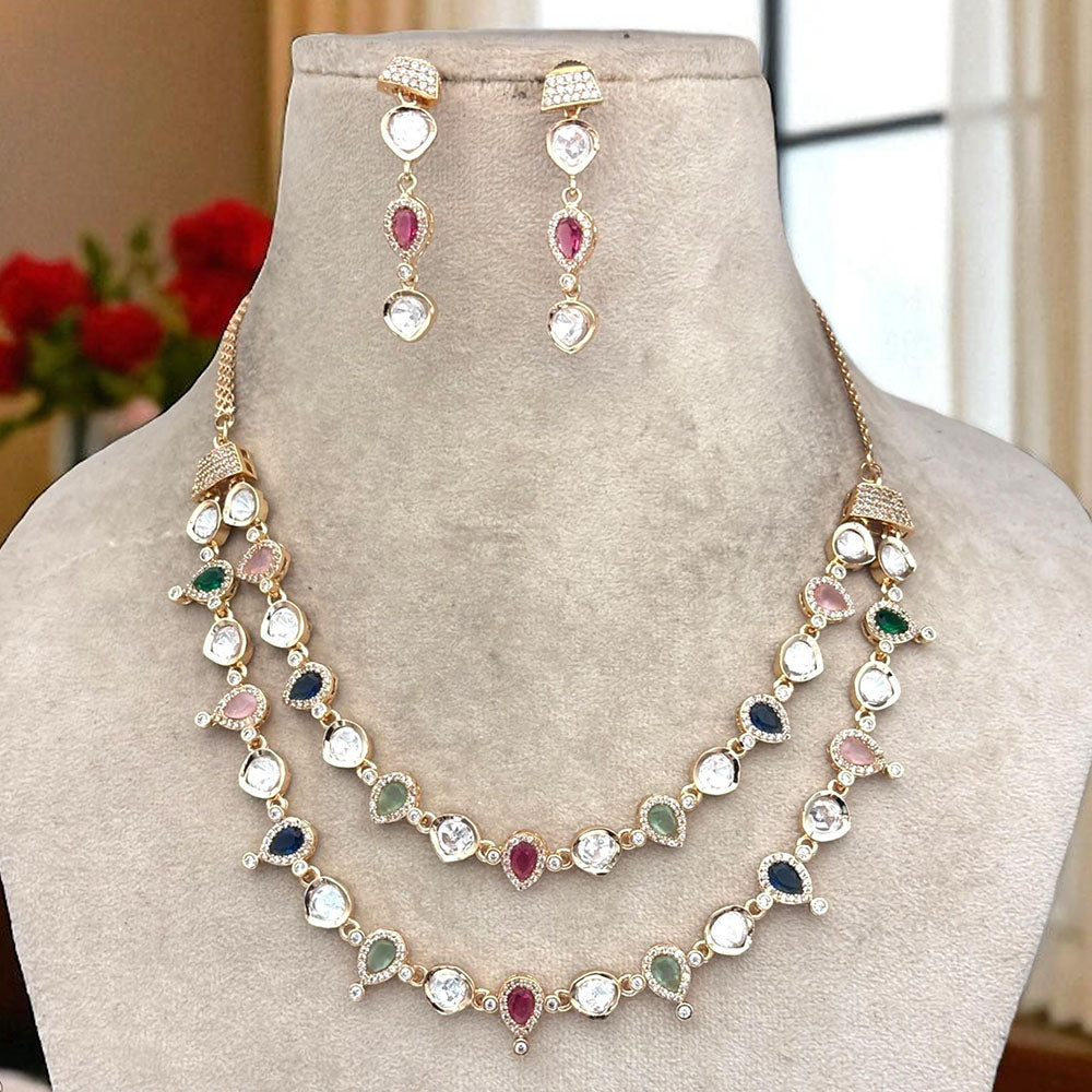 Jewel Addiction Traditional Ensemble Pota And Polki Kundan Stone Necklace Set