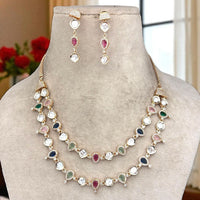 Jewel Addiction Traditional Ensemble Pota And Polki Kundan Stone Necklace Set