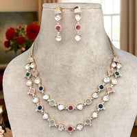 Jewel Addiction Traditional Ensemble Pota And Polki Kundan Stone Necklace Set