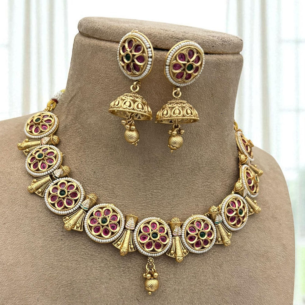 Jewel Addiction Timeless Royal Kundan And Pearl Necklace Set
