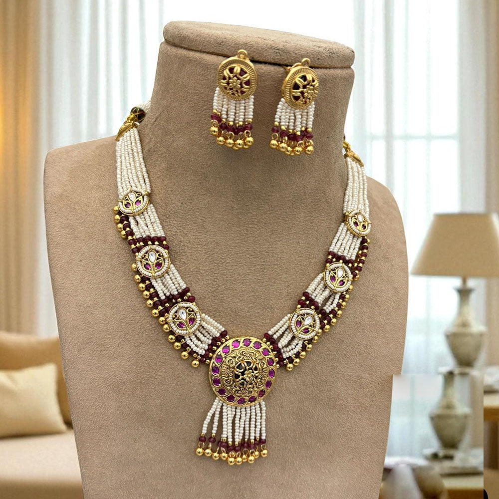Jewel Addiction Timeless Royal Kundan And Pearl Necklace Set