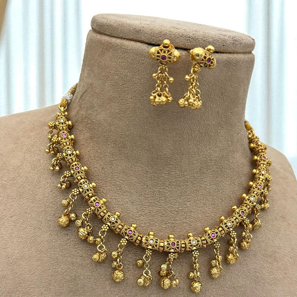 Jewel Addiction Ethnic Elegance Pota Stone Necklace Set
