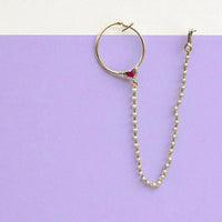 Jewel Addiction Premium Austrian Stone and Pearl Nath Nose Ring for Women & Girls