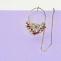 Jewel Addiction Beautiful Kundan and Pearl Nath Nose Ring for Women & Girls