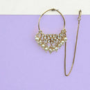Jewel Addiction Beautiful Kundan and Pearl Nath Nose Ring for Women & Girls