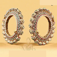 Jewel Addiction Sparkling Glow Kundan And Pearls Meenakari Bangles Set