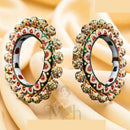Jewel Addiction Elegant Shine Kundan And Pearls Meenakari Bangles Set