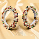 Jewel Addiction Sparkling Glow Kundan And Pearls Meenakari Bangles Set