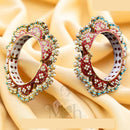 Jewel Addiction Sparkling Glow Kundan And Pearls Meenakari Bangles Set