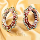 Jewel Addiction Exquisite Glow Kundan And Pearls Meenakari Bangles Set