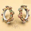 Jewel Addiction Elegant Shine Kundan And Pearls Meenakari Bangles Set