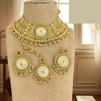 Jewel Addiction Designer Pota Stone And Pearl Choker Necklace Set