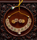 Jewel Addiction Beautiful Gold Plated Kundan And Pearl Choker Necklace Set