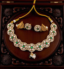 Jewel Addiction Beautiful Gold Plated Kundan And Pearl Choker Necklace Set