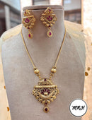 Jewel Addiction Exclusive Pota Stone Long Necklace Set with Ethnic Design and Statement Appeal