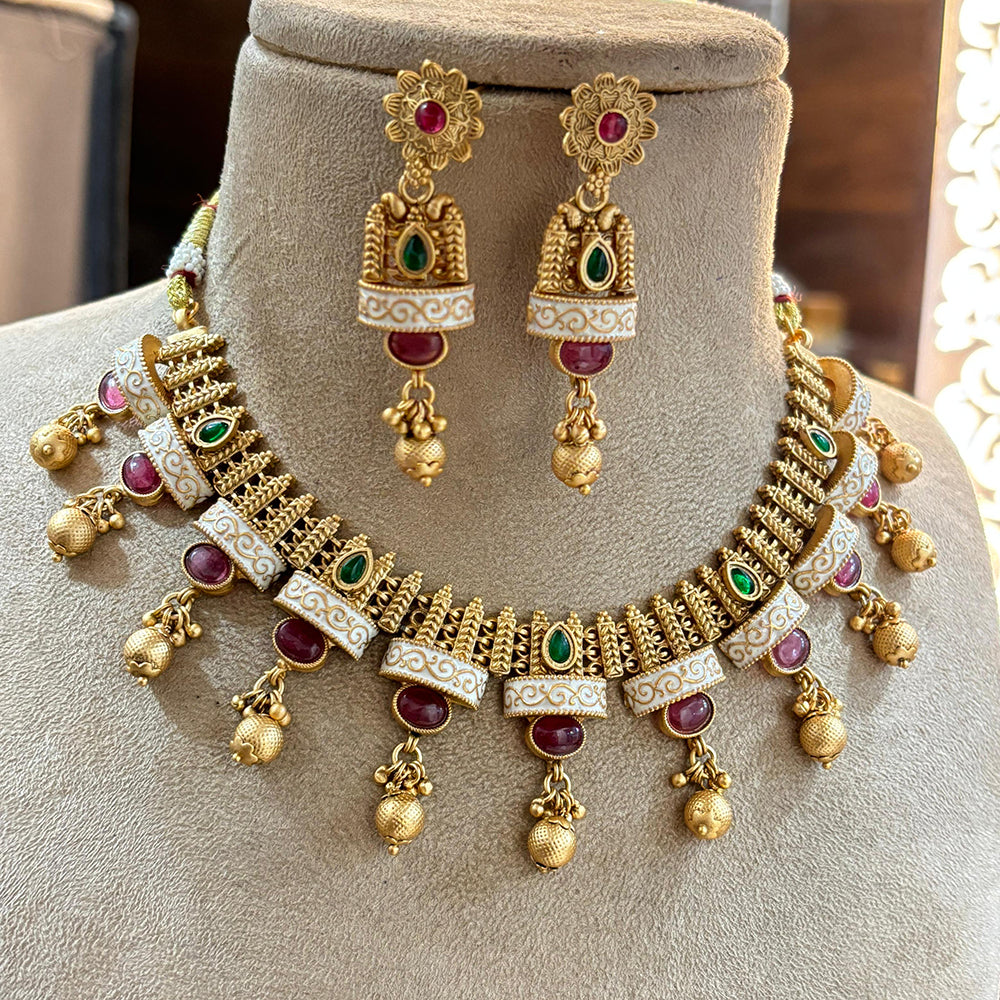 Jewel Addiction Ethnic Elegance Pota Stone Necklace Set