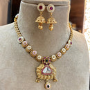 Jewel Addiction Heritage Inspired Meenakari And  Pota Stone Necklace Set