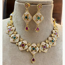 Jewel Addiction Heritage Inspired Meenakari And  Pota Stone Necklace Set