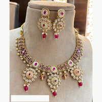 Jewel Addiction Heritage Inspired Meenakari And  Kundan Stone Necklace Set