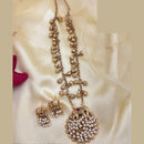Jewel Addiction Traditional Pota Stone And Pearl Long Necklace Set With Elephant Motif