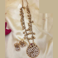 Jewel Addiction Traditional Pota Stone And Pearl Long Necklace Set With Elephant Motif