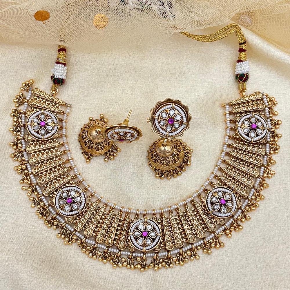 Jewel Addiction Timeless Royal Kundan And Pearl Necklace Set