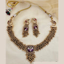 Jewel Addiction Traditional Gold Perl Necklace Set With Peacock Features