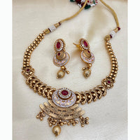 Jewel Addiction Elegant Crystal Stone Necklace Set With Meenakari work Party and Wedding Wear