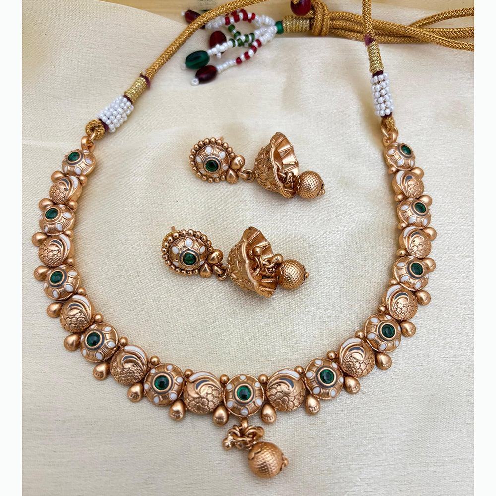 Jewel Addiction Traditional Pota Stone and Pearl Necklace Set For All Occassions