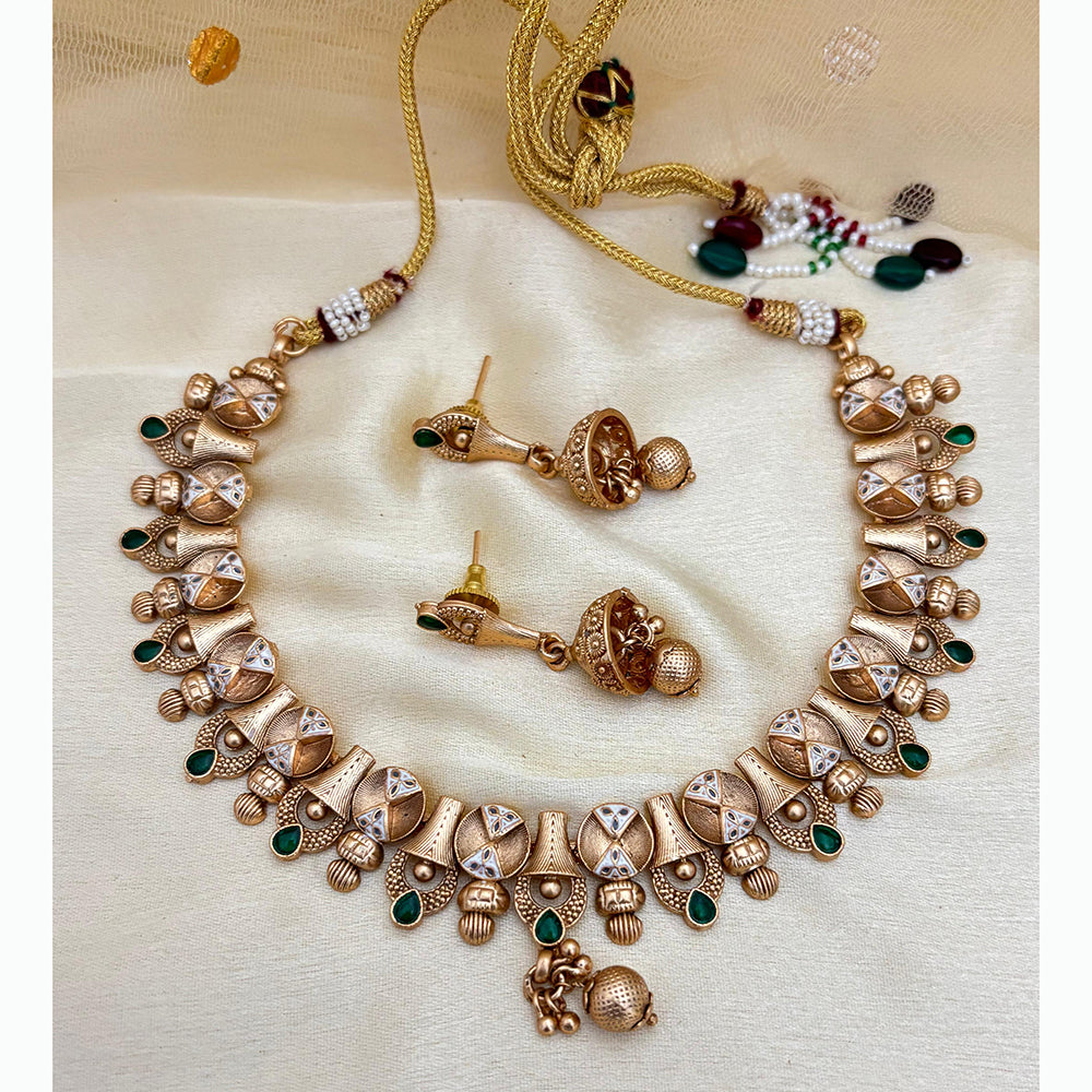 Jewel Addiction Elegant Crystal Stone Necklace Set With Meenakari work Party and Wedding Wear